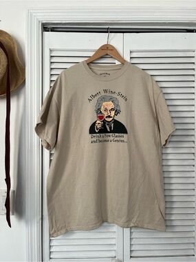 Albert Wine-Stein Graphic Tee in Beige by Unknown